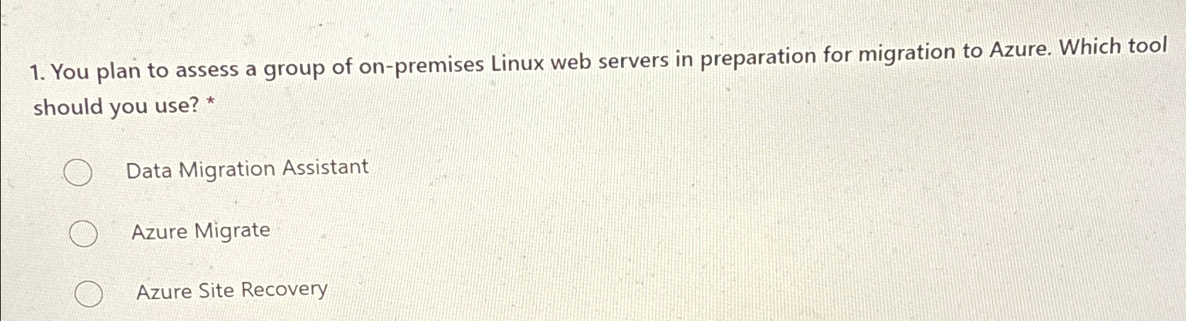 You plan to assess a group of on - premises Linux