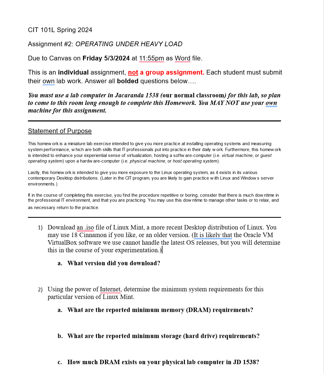 d . How much free hard drive space remains on