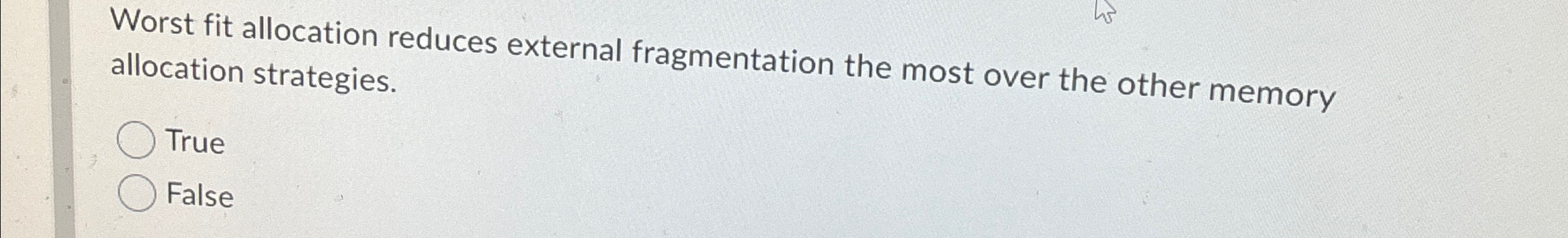 Worst fit allocation reduces external