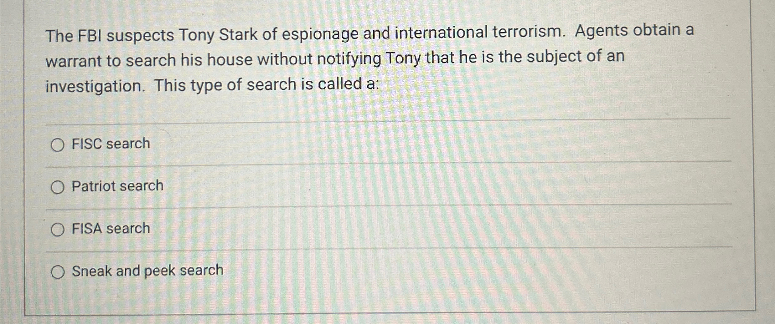 The FBI suspects Tony Stark of espionage and