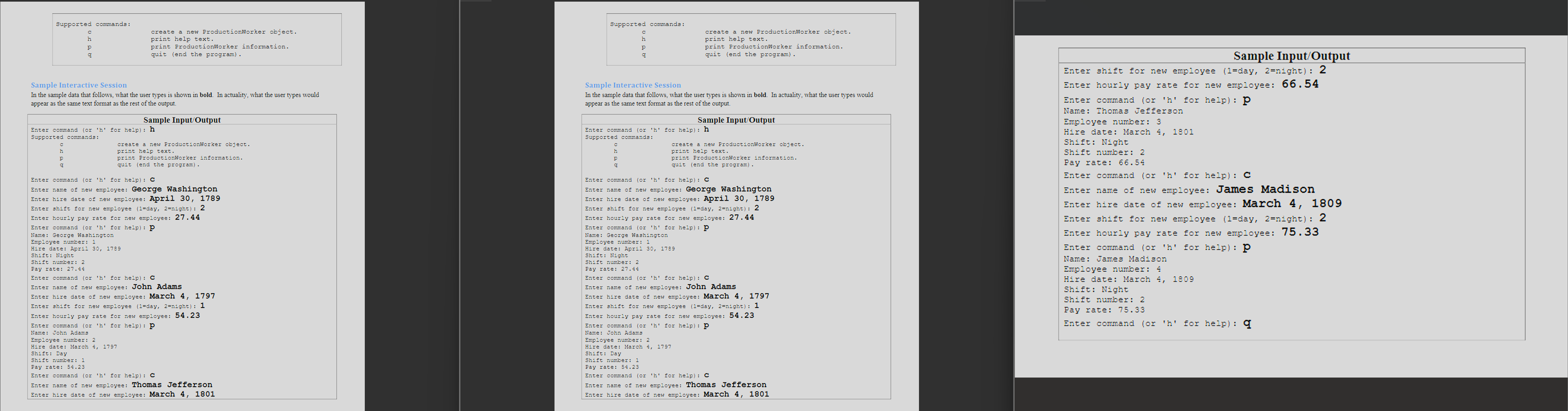 Sample Interactive Session In the sample data
