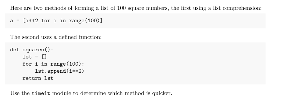Here are two methods of forming a list of 1 0 0
