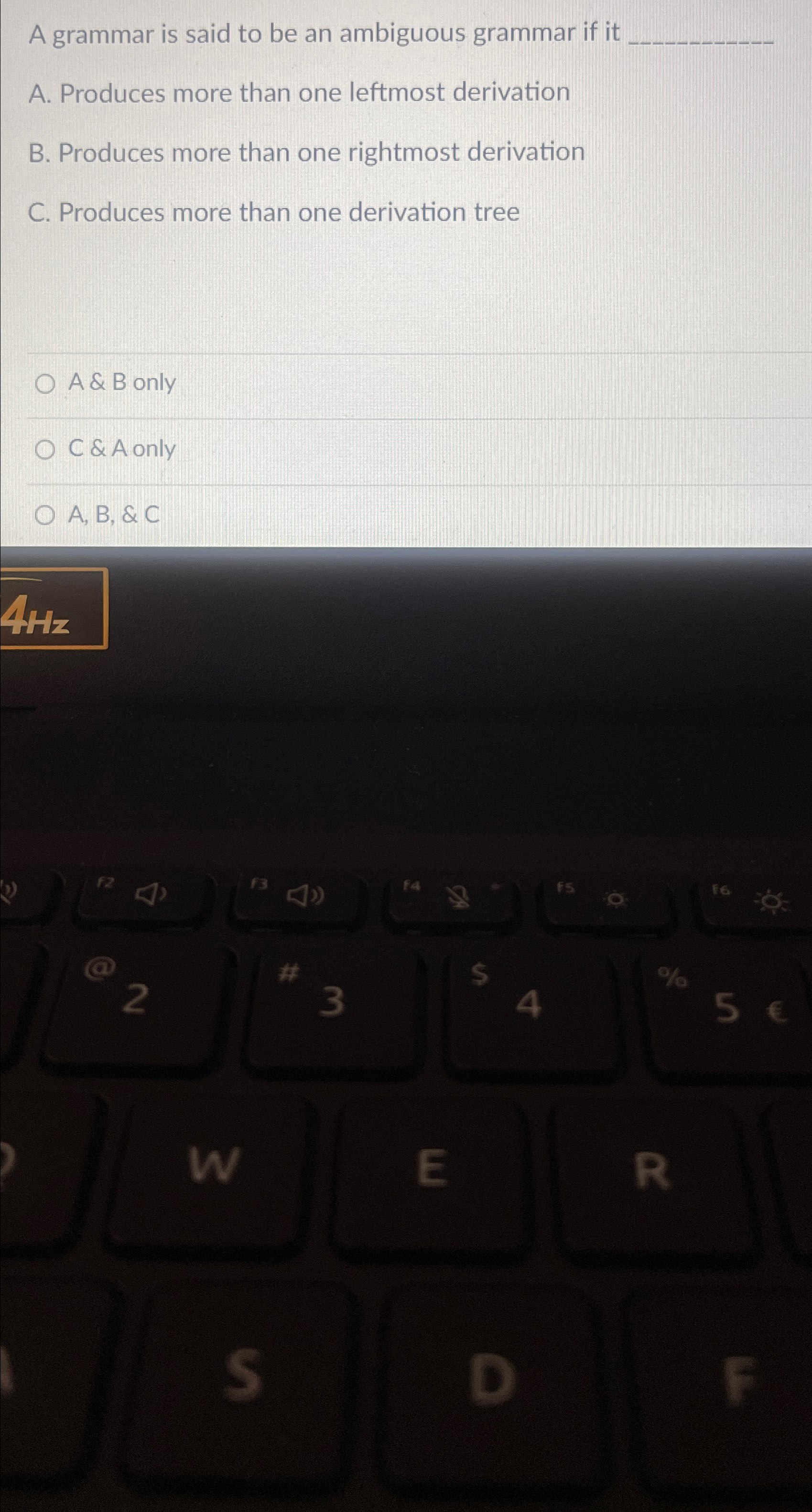 A grammar is said to be an ambiguous grammar if