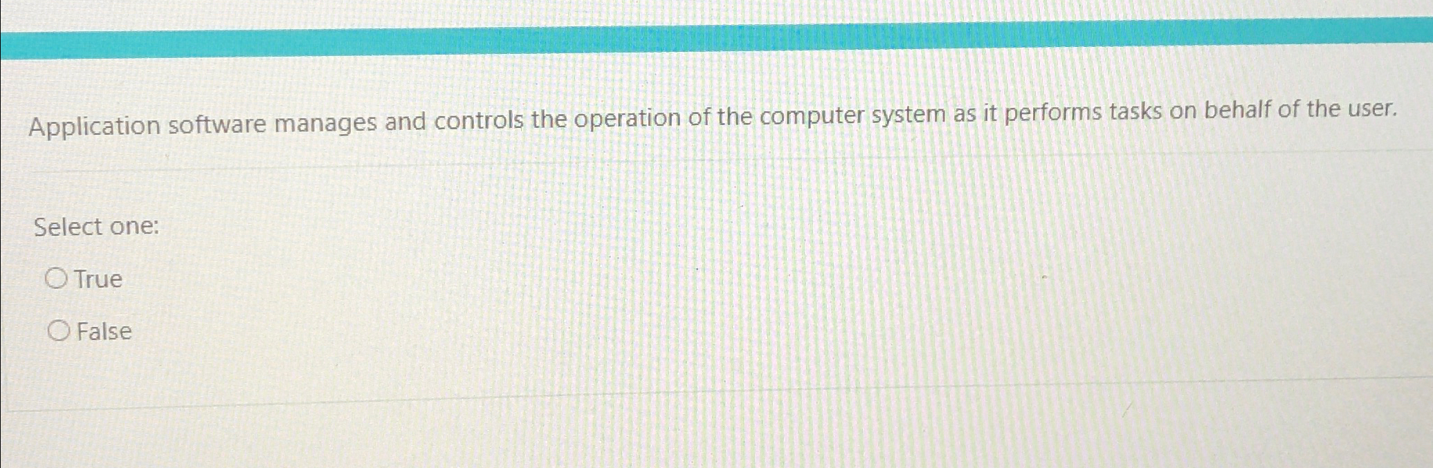 Application software manages and controls the