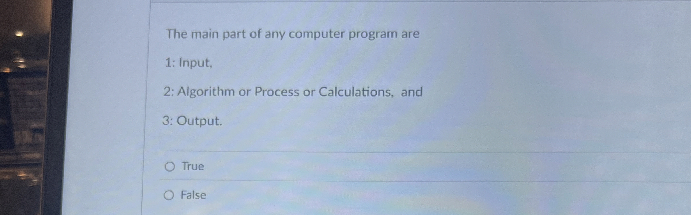The main part of any computer program are 1 :