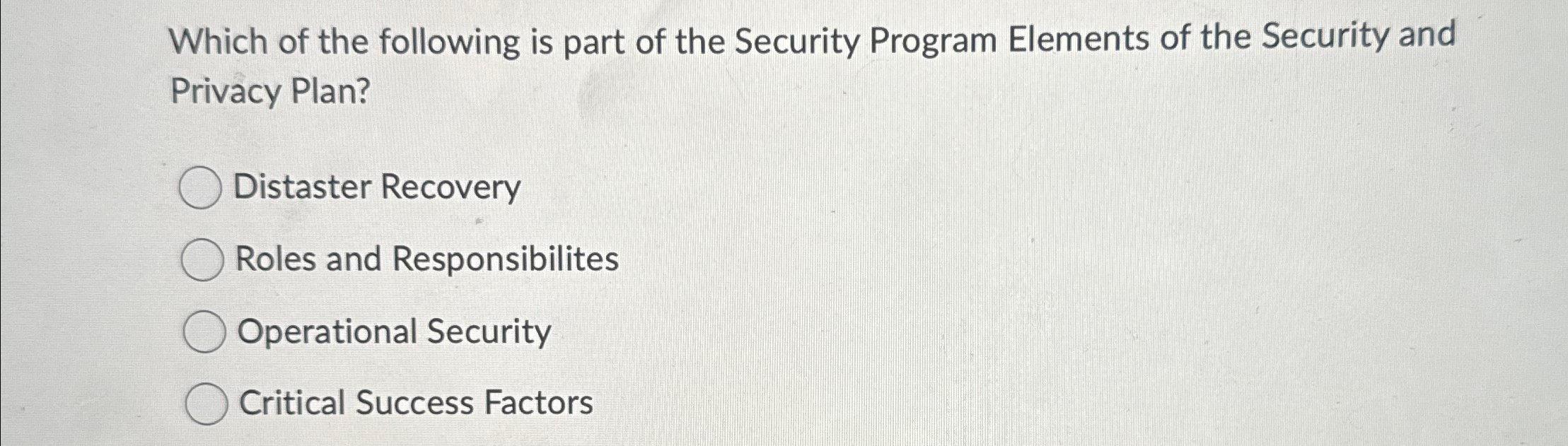 Which of the following is part of the Security