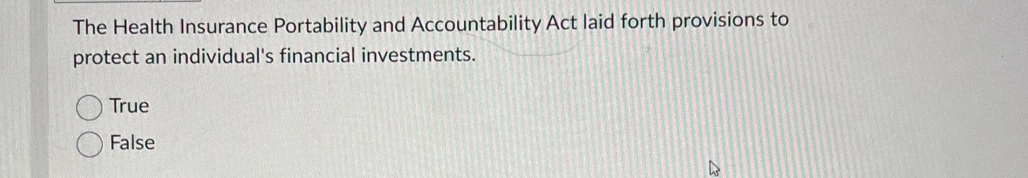 The Health Insurance Portability and