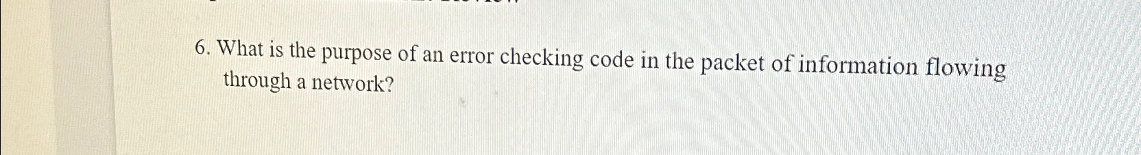What is the purpose of an error checking code in
