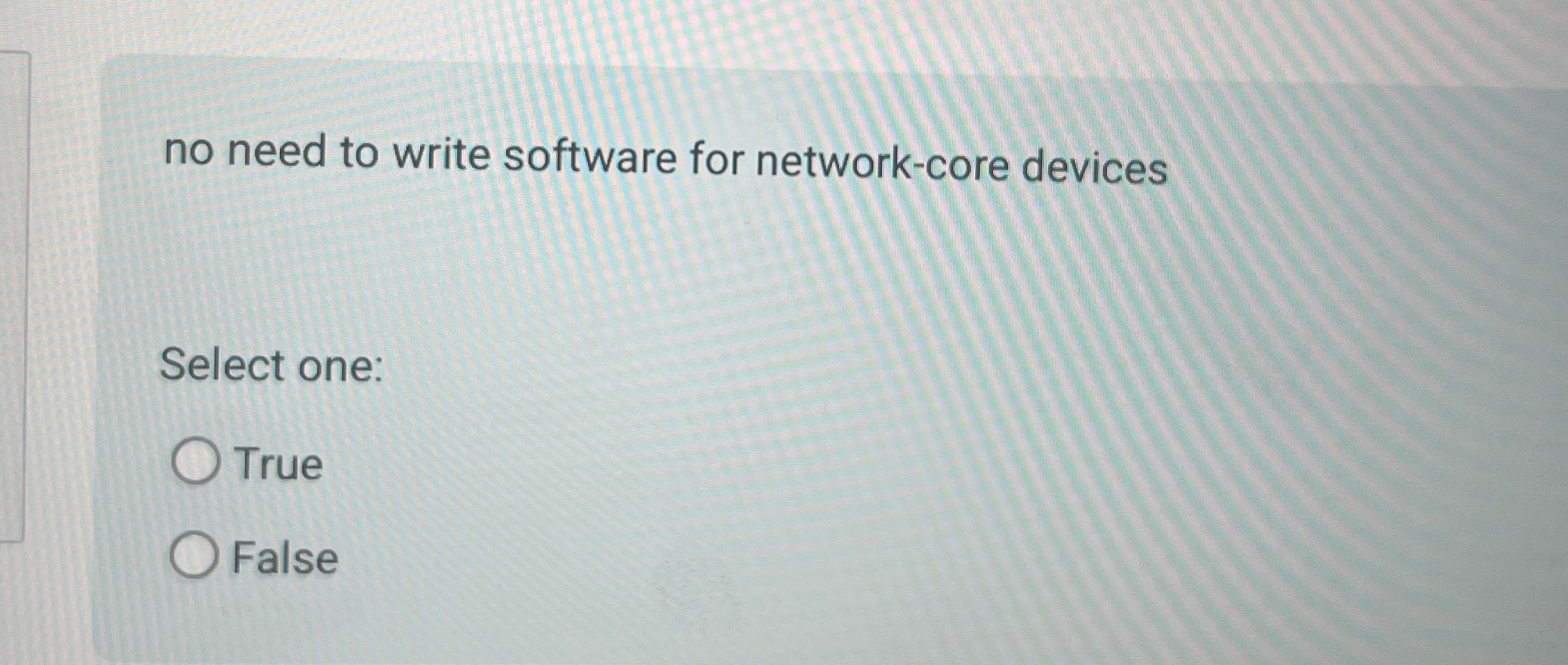 no need to write software for network - core