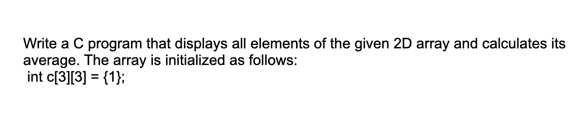 Write a C program that displays all elements of