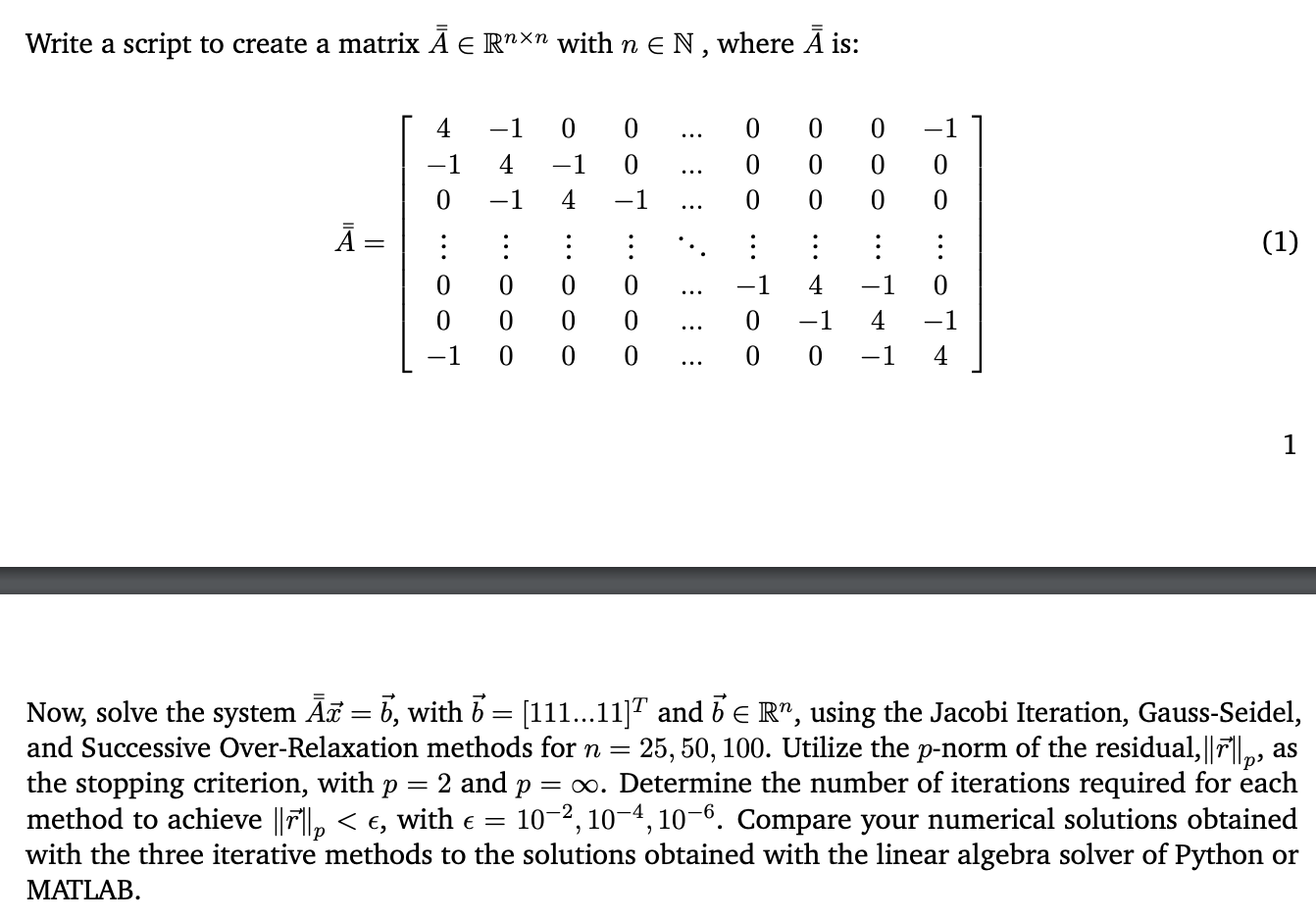 Write a script to create a matrix ? b a r ( ? b a