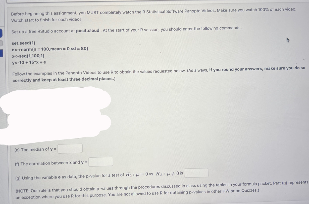 Before beginning this assignment, you MUST