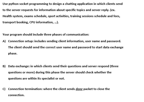 Use python socket programming to design a