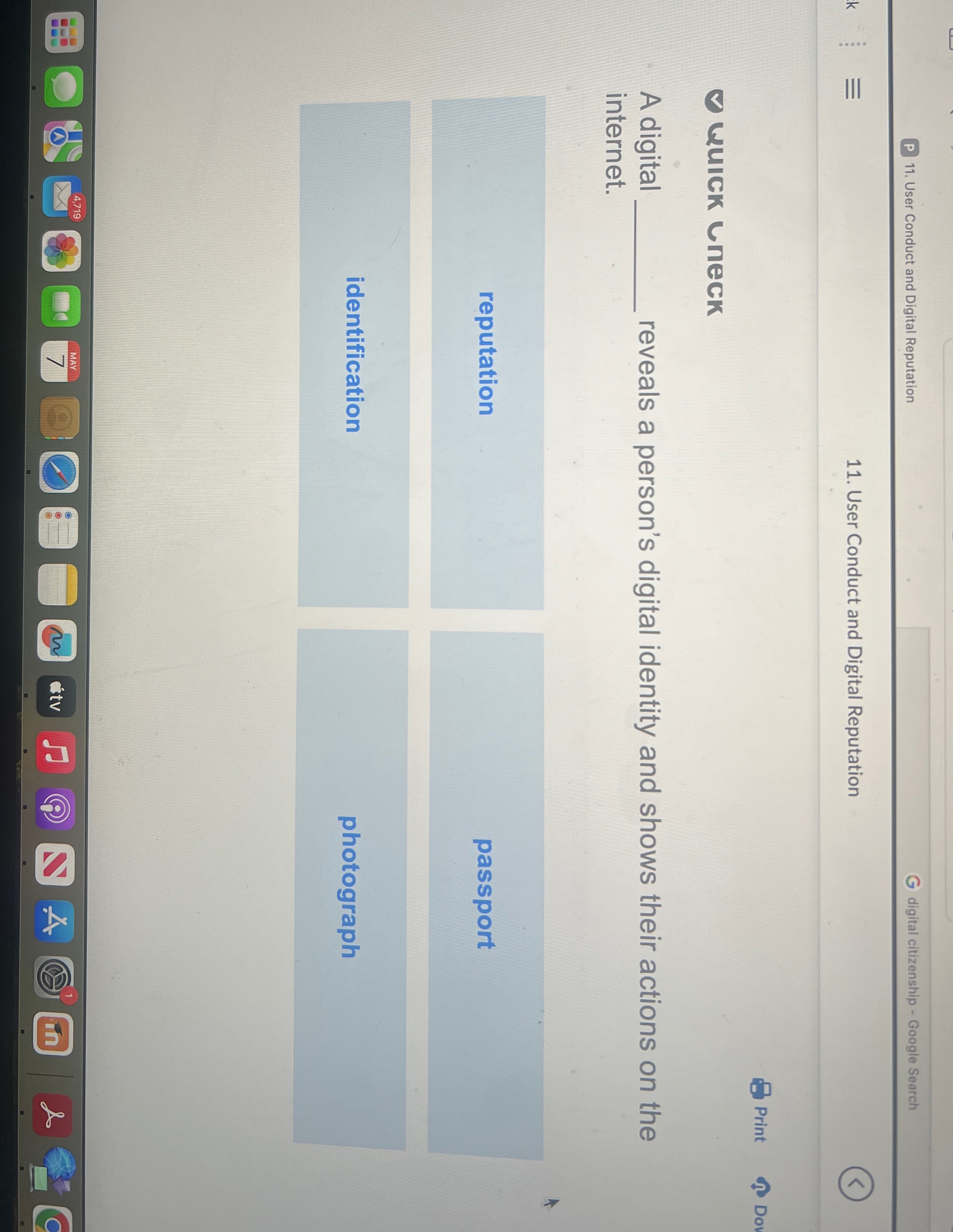 User Conduct and Digital Reputation digital