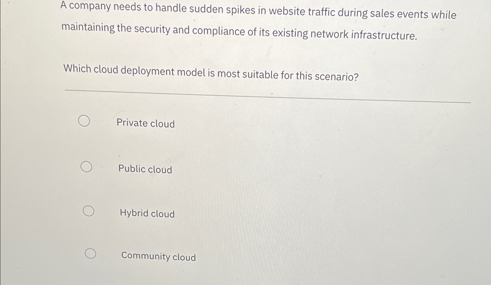 A company needs to handle sudden spikes in