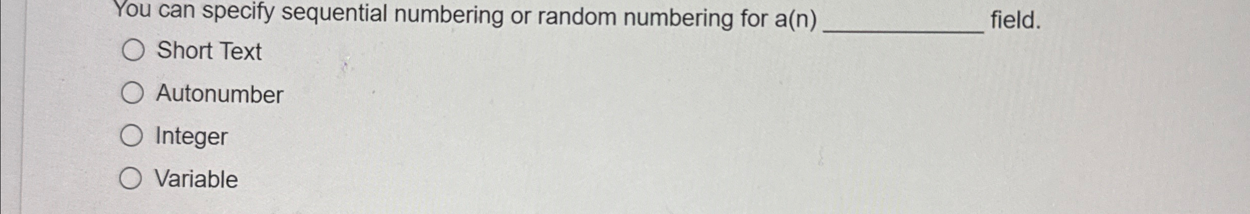 You can specify sequential numbering or random
