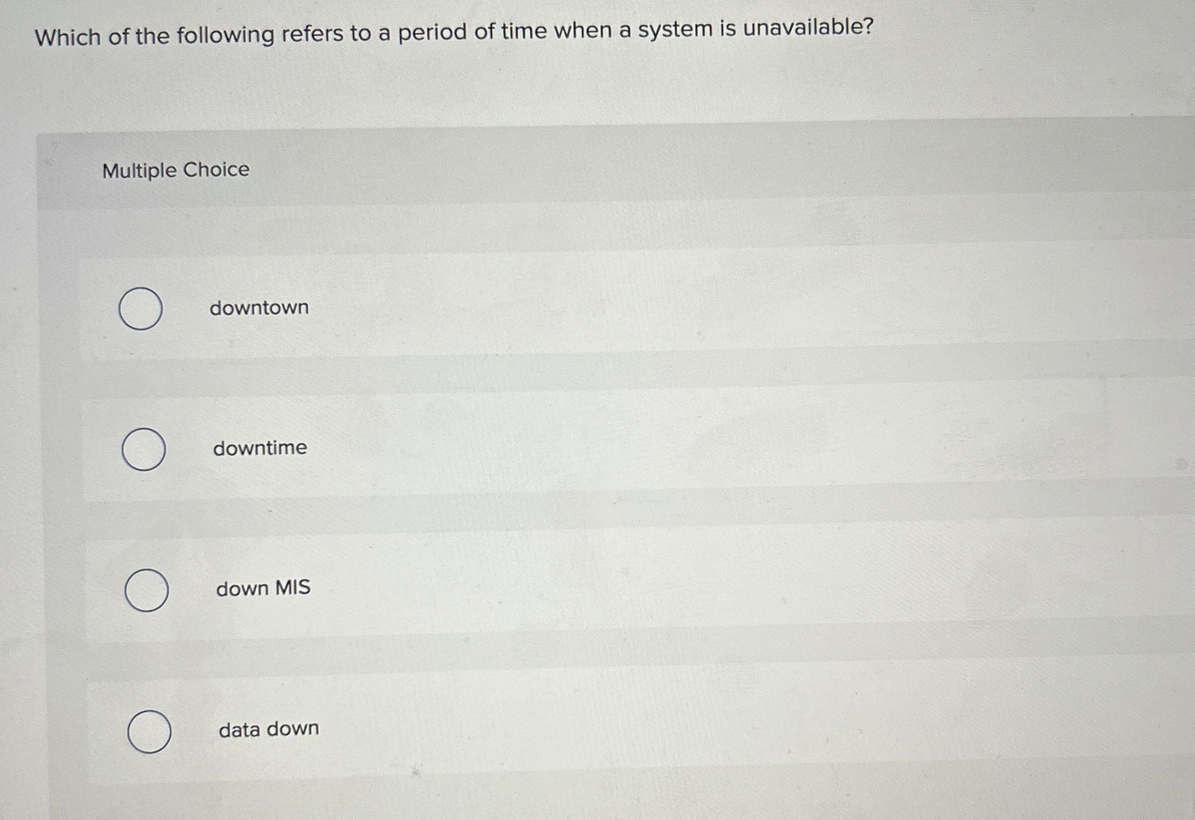 Which of the following refers to a period of time