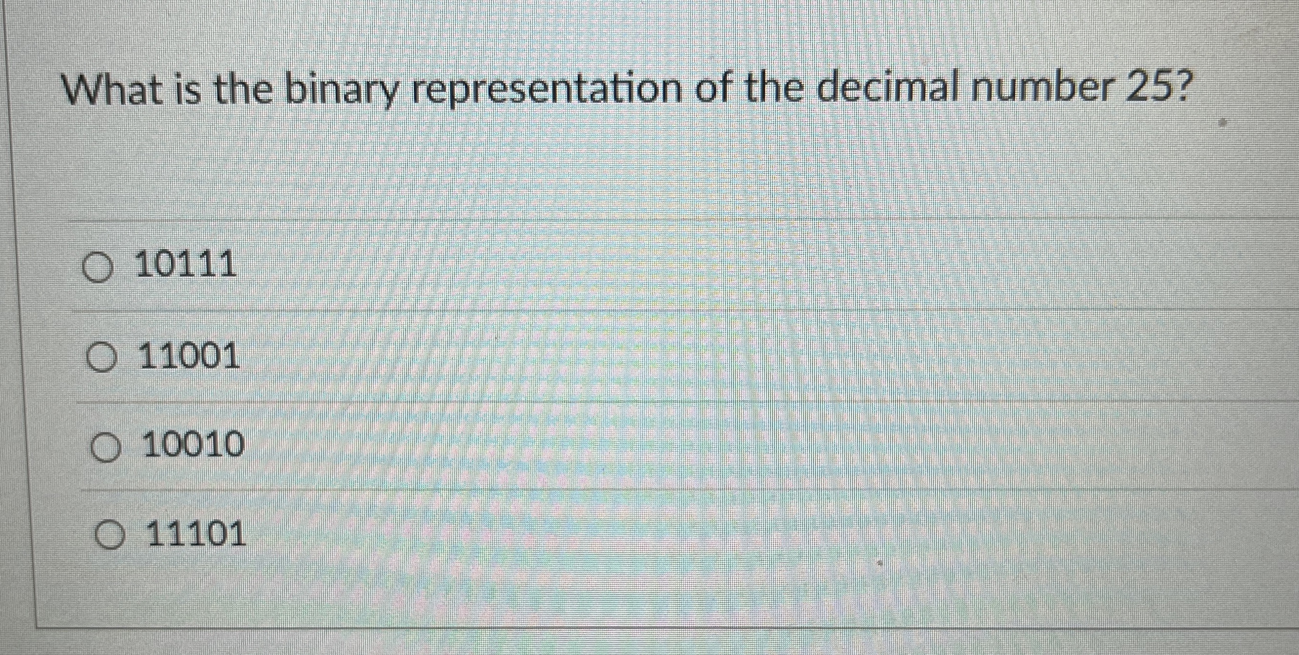 What is the binary representation of the decimal