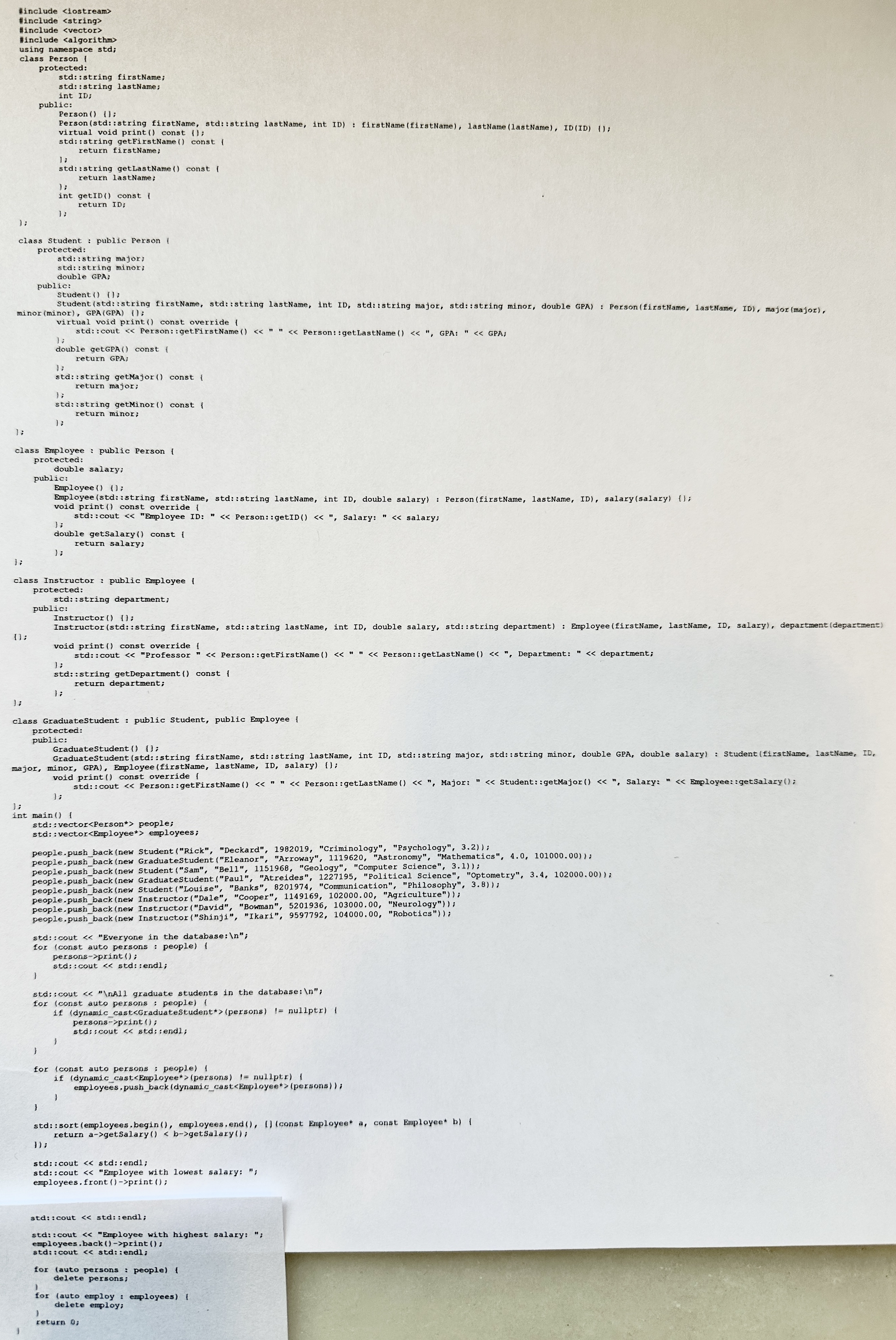 Please correct the following C + + program's