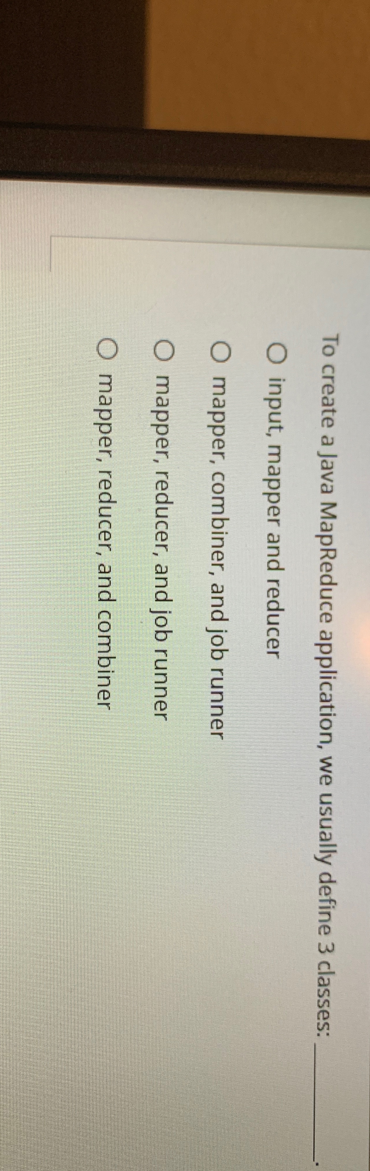 To create a Java MapReduce application, we