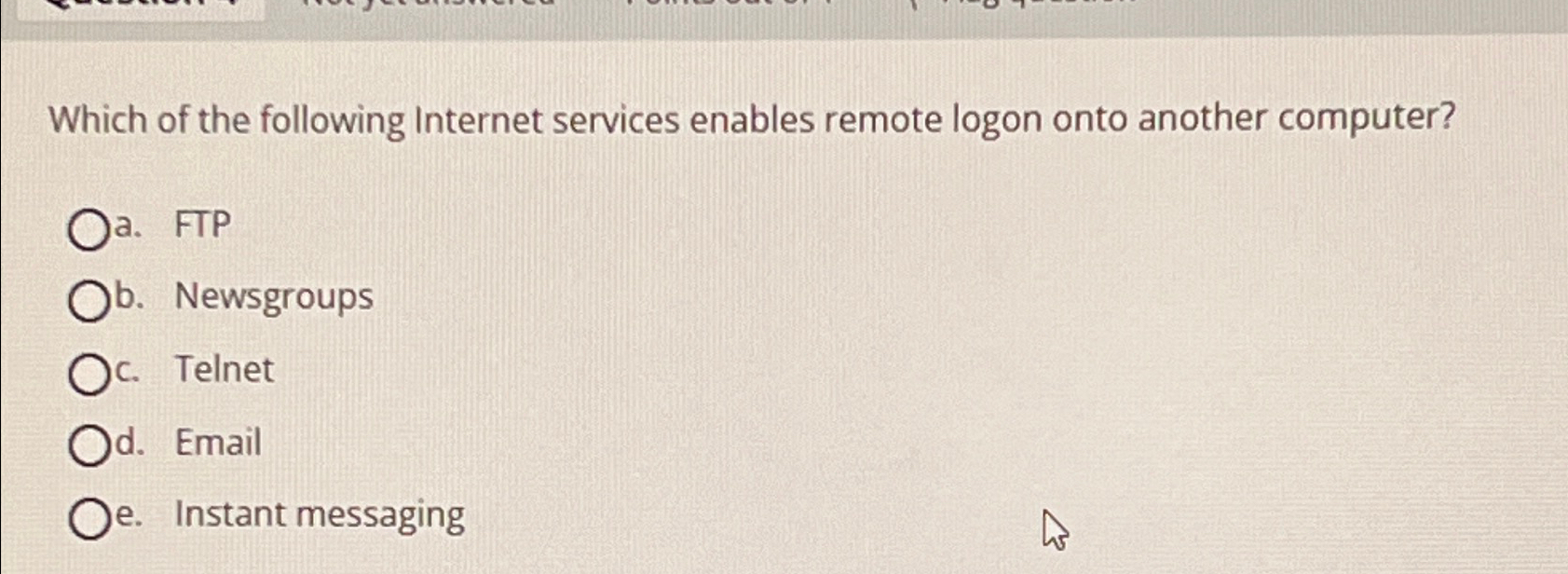 Which of the following Internet services enables