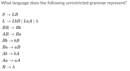 What language does the following unrestricted