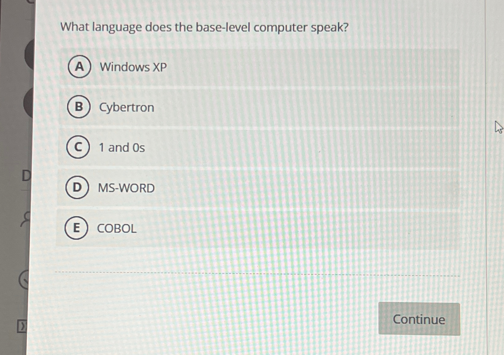 What language does the base - level computer