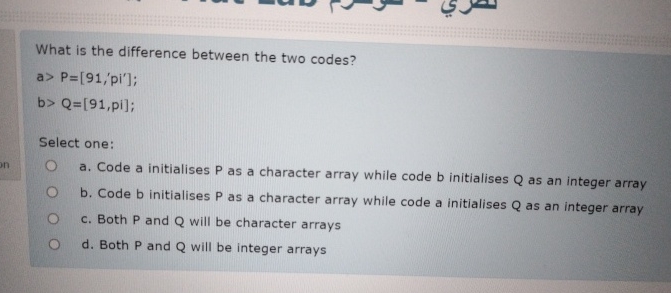 What is the difference between the two codes? a )