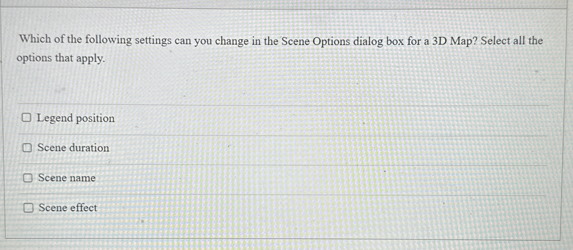 Which of the following settings can you change in