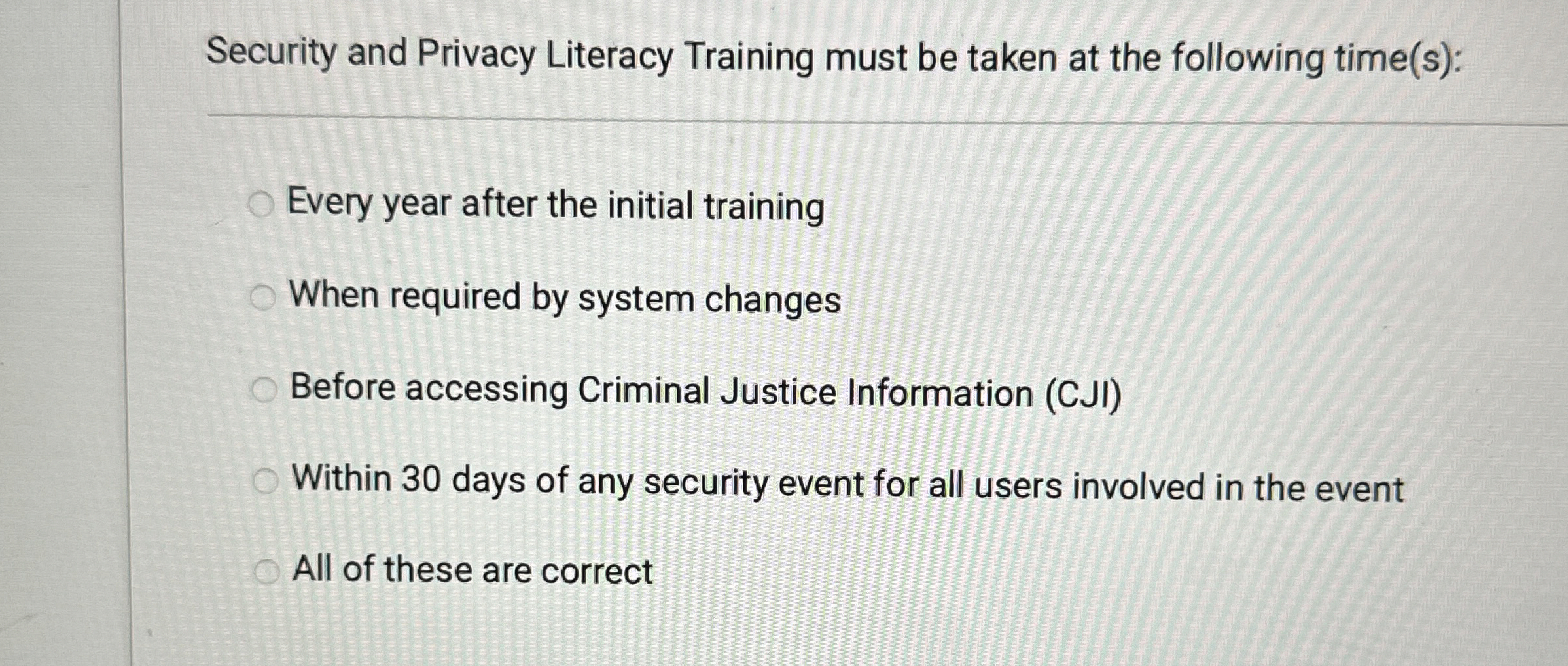 Security and Privacy Literacy Training must be