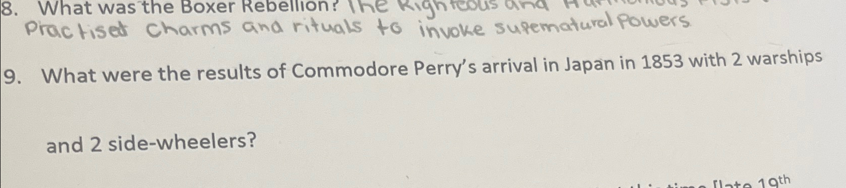 . 9 . What were the results of Commodore Perry's