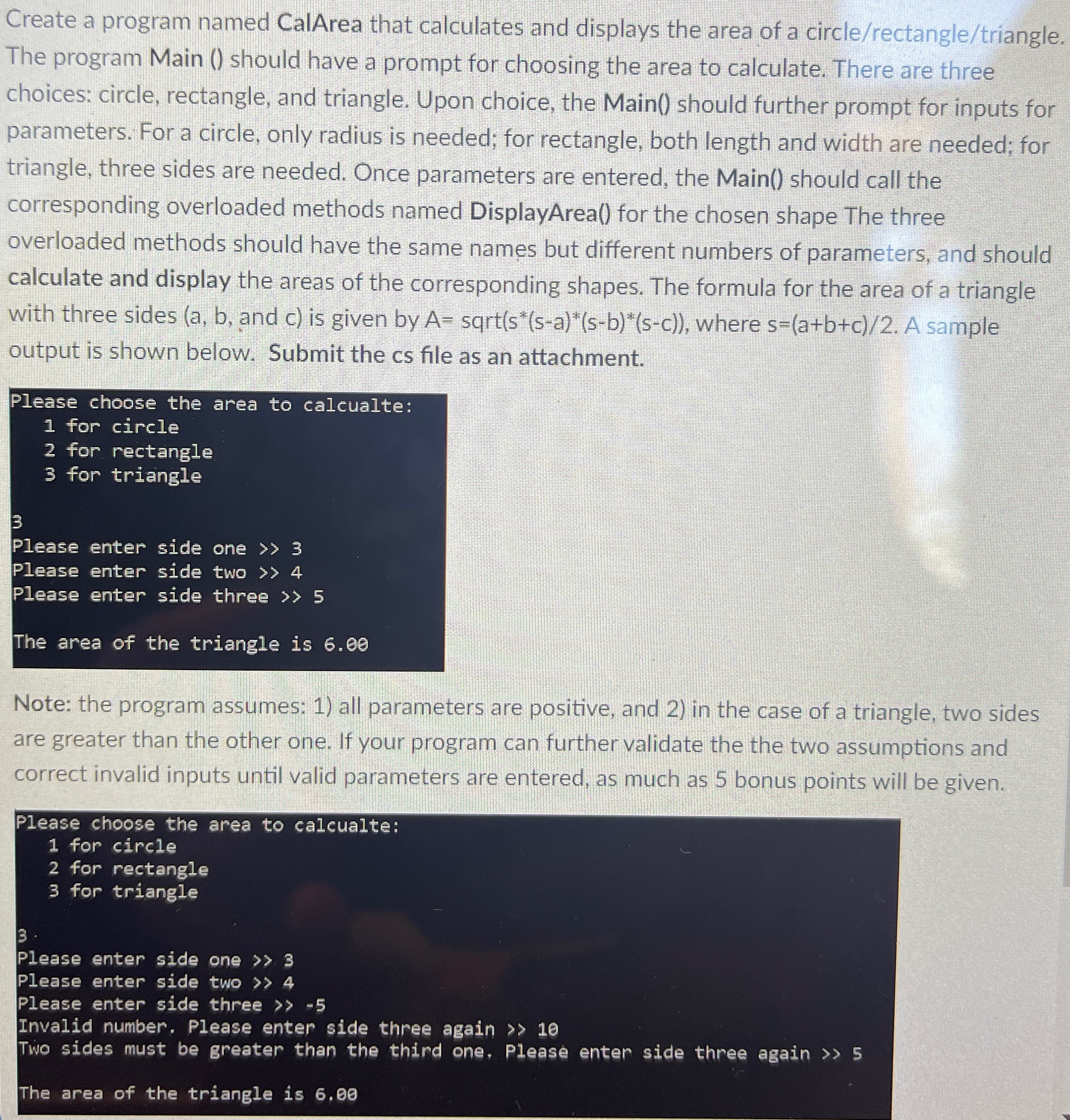 * In C# programming * Create a program named