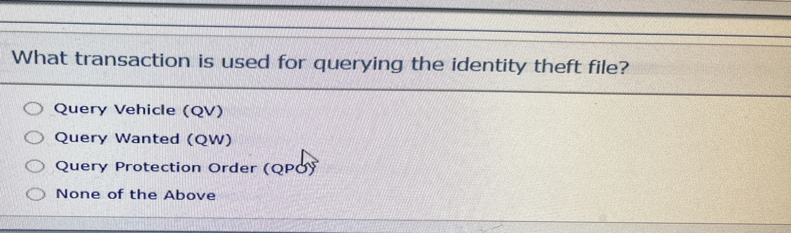What transaction is used for querying the