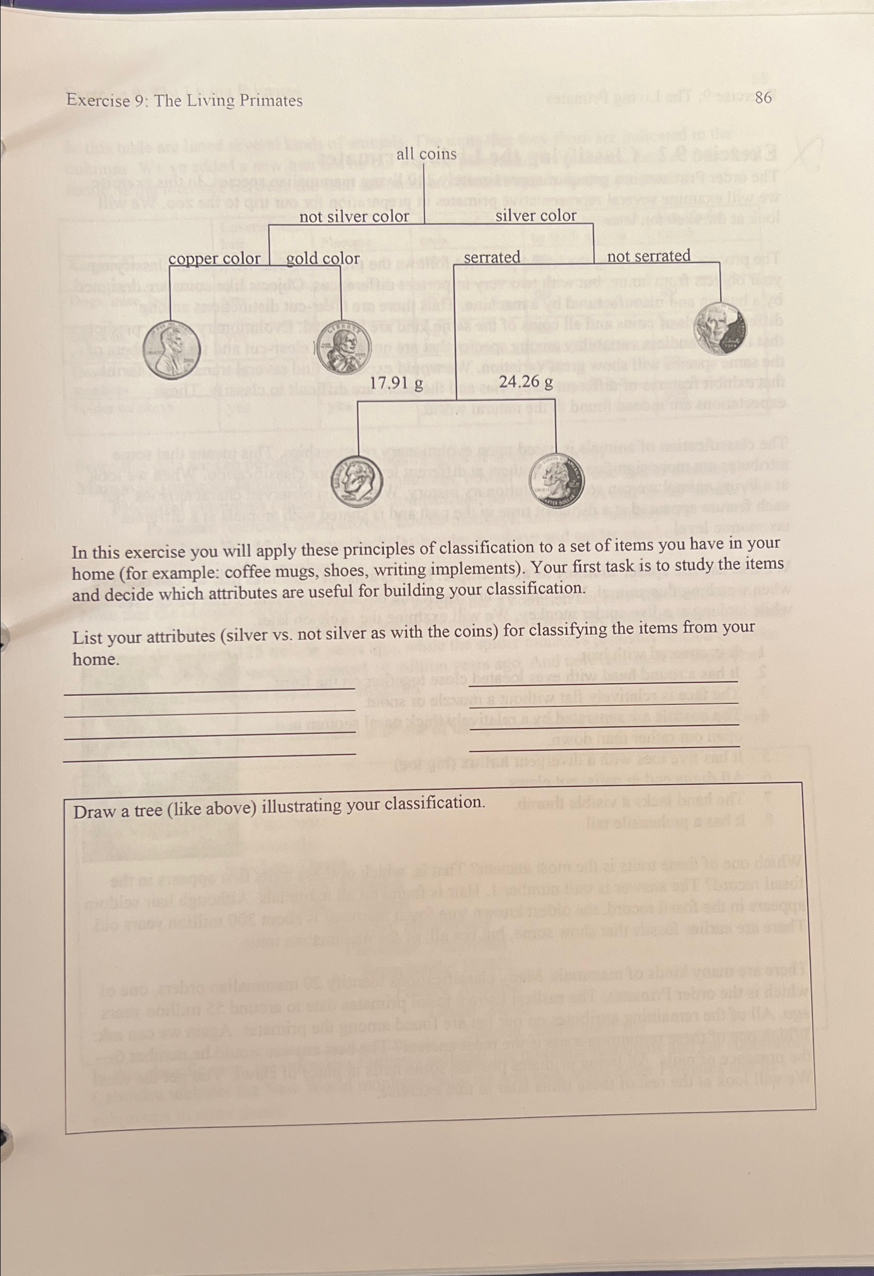 Exercise 9 : The Living Primates 8 6 In this
