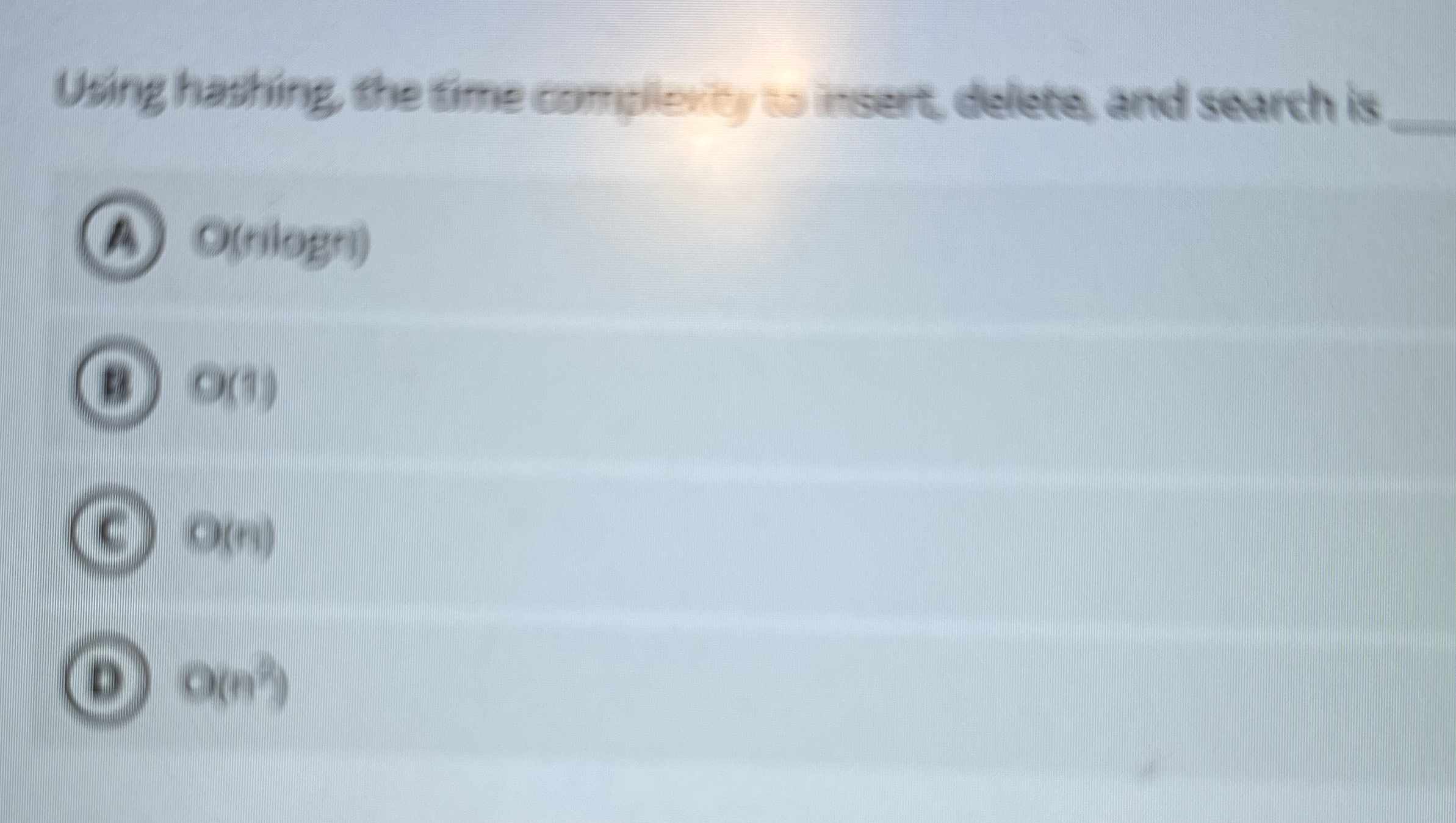 Using hashing, the time complexity to insert