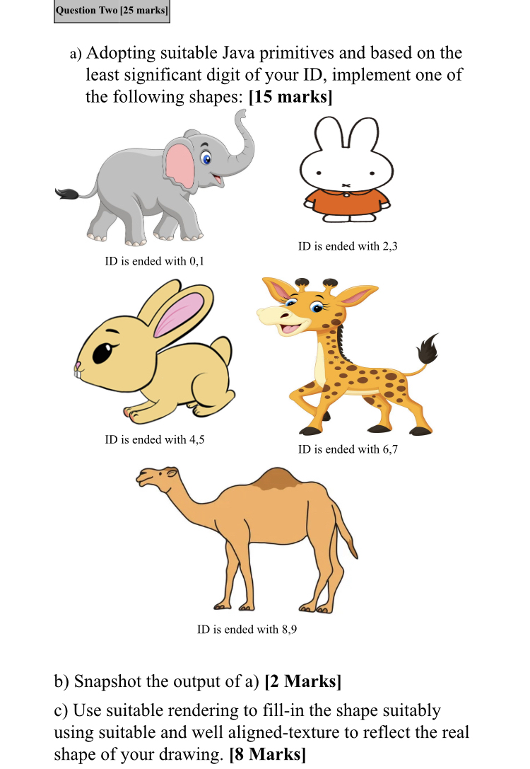 Question Two [ 2 5 marks ] a ) Adopting suitable