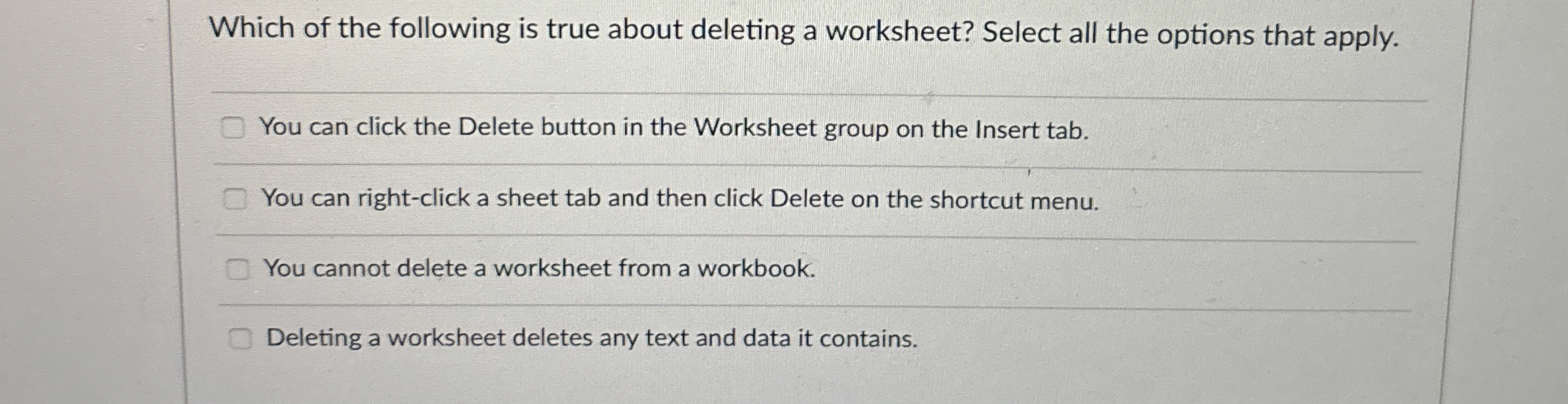 Which of the following is true about deleting a