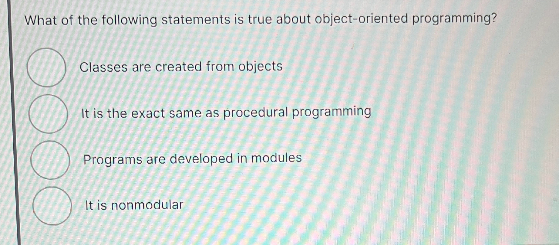 What of the following statements is true about