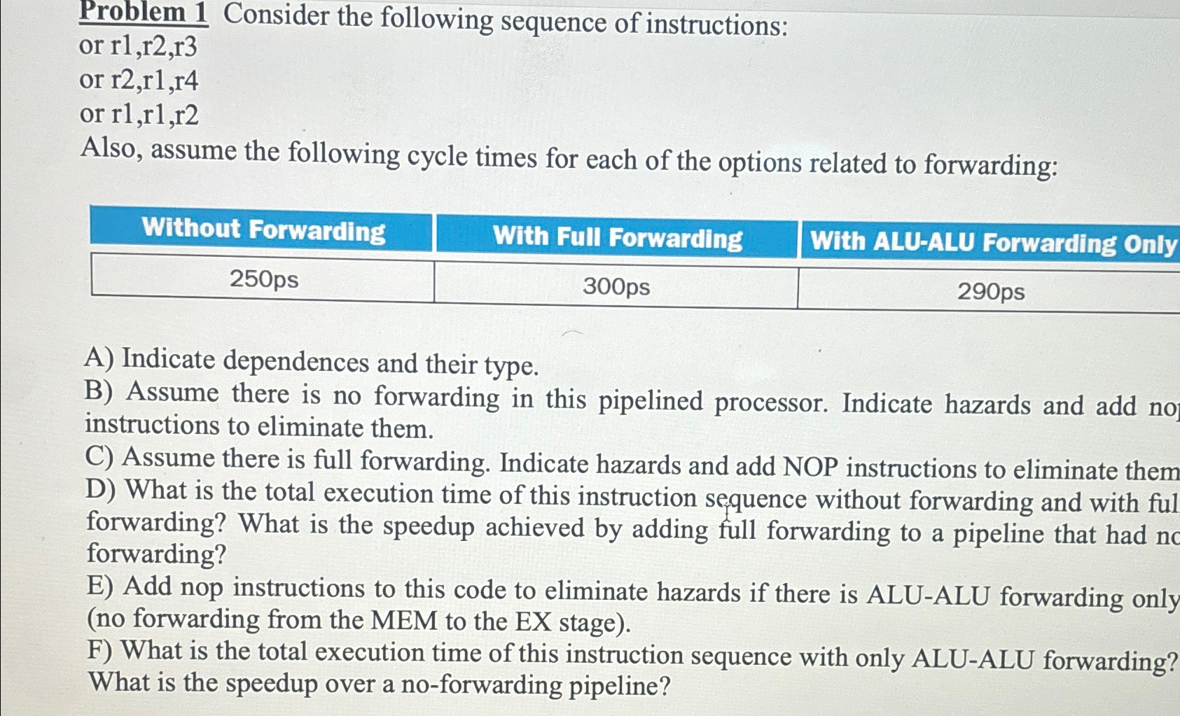 Problem 1 Consider the following sequence of