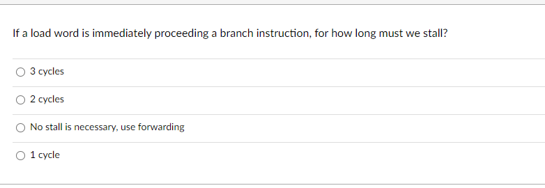 If a load word is immediately proceeding a branch