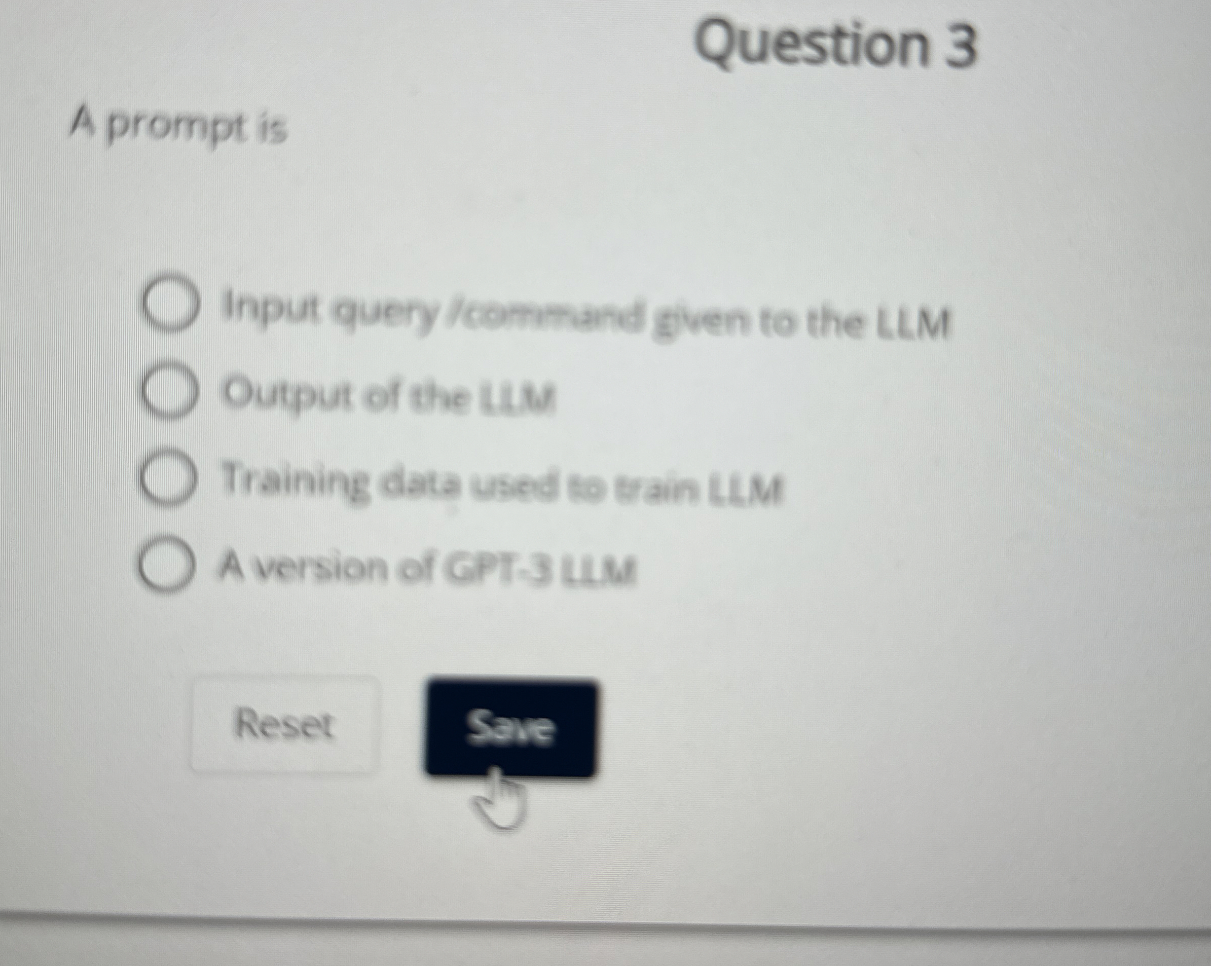 Question 3 A prompt is Input query foommand given
