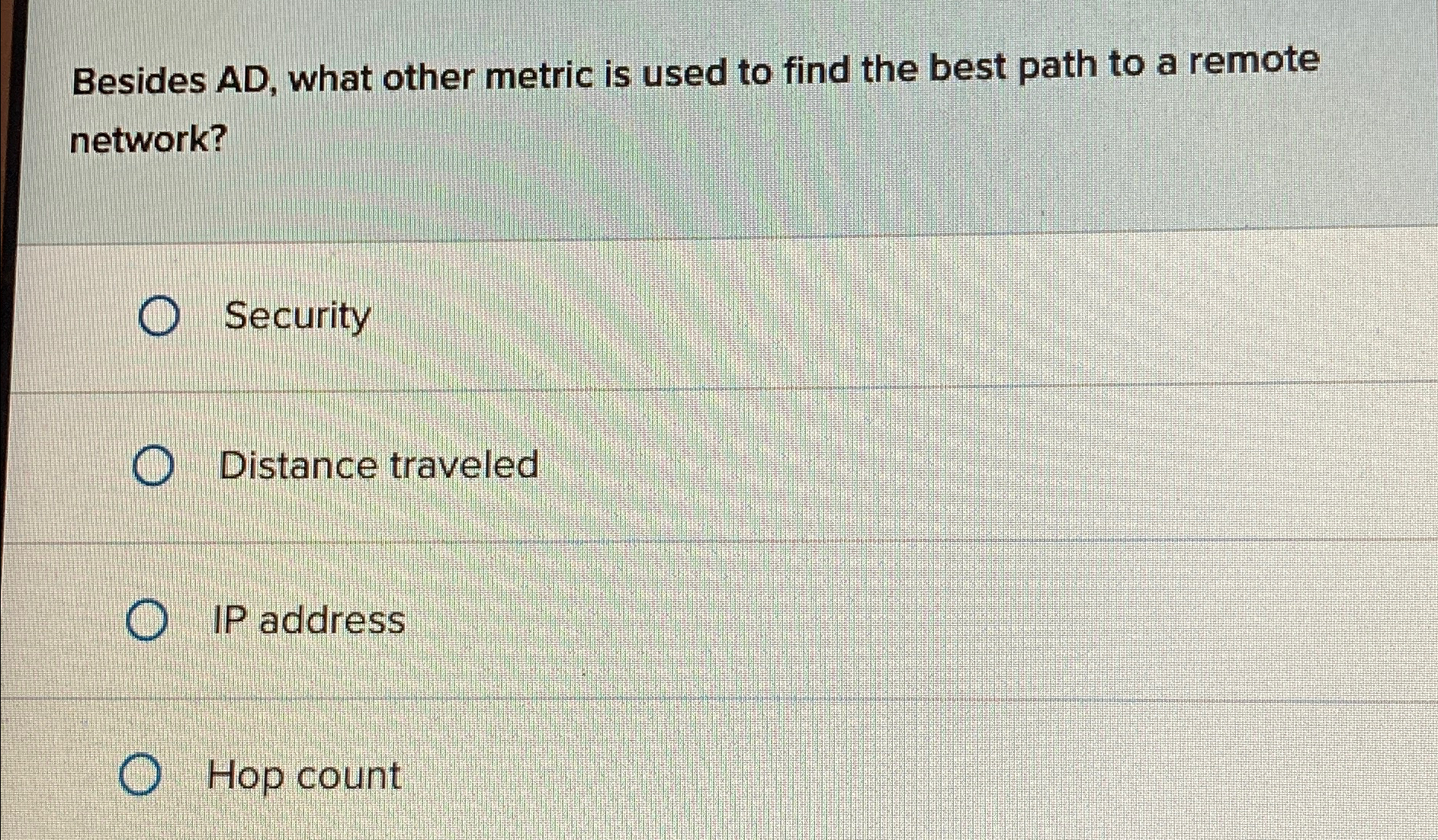 Besides AD , what other metric is used to find