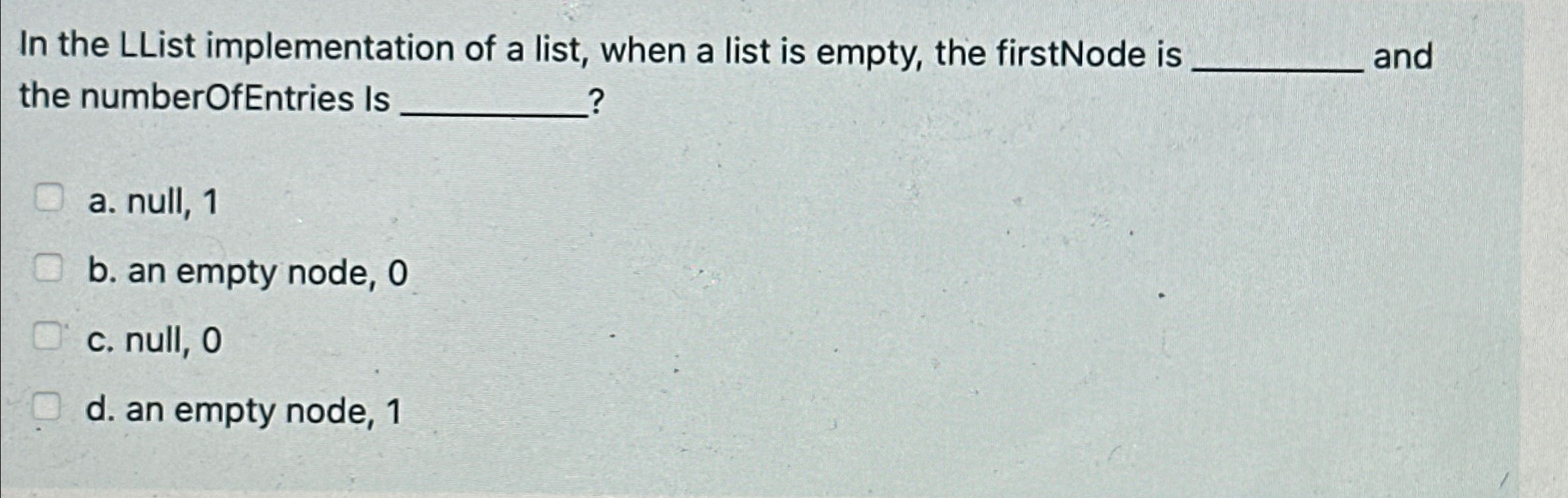 In the LList implementation of a list, when a