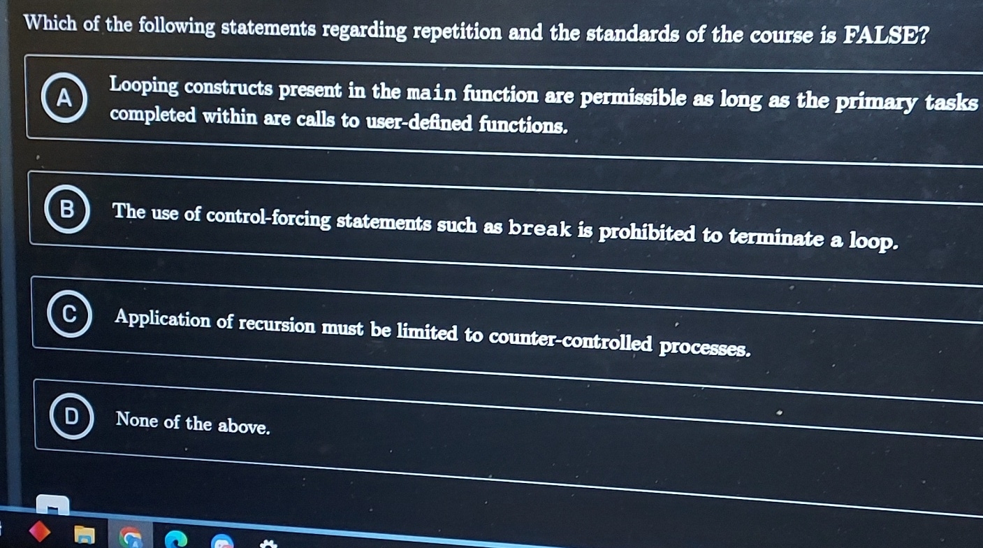 Which of the following statements regarding