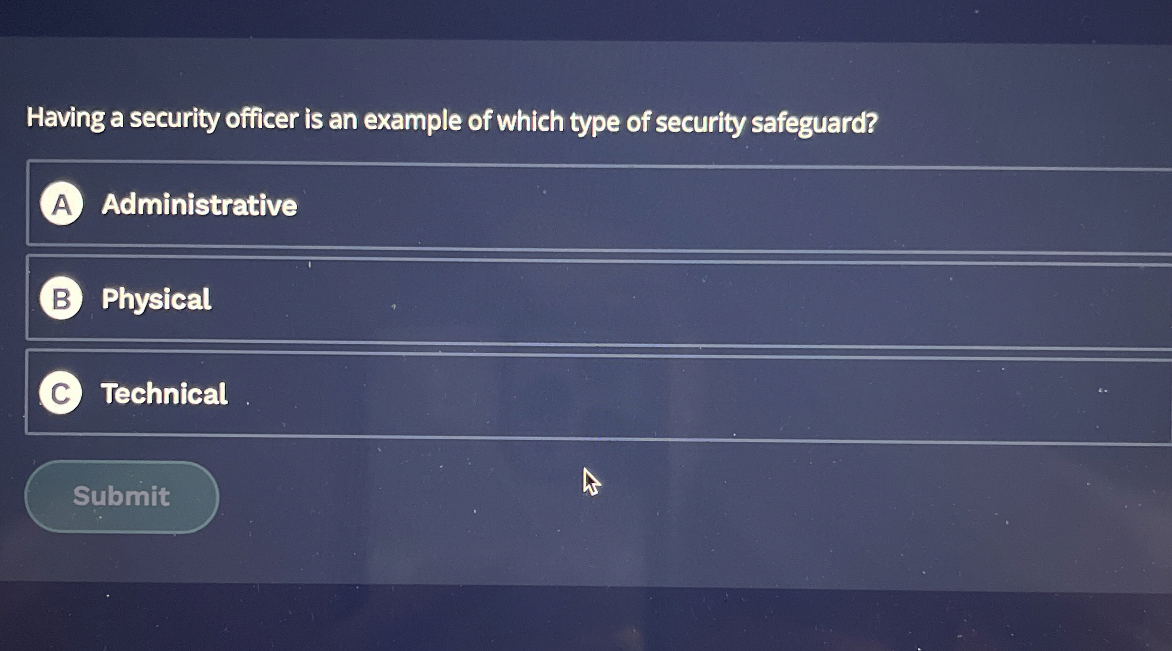 Having a security officer is an example of which