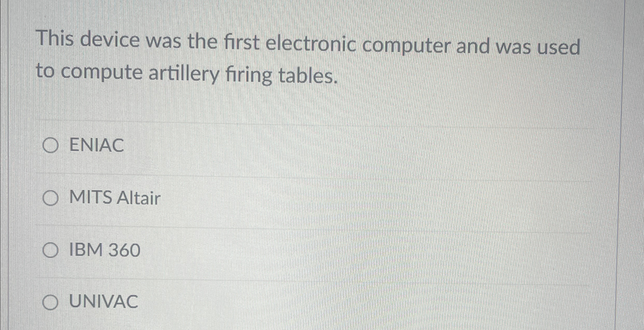 This device was the first electronic computer and