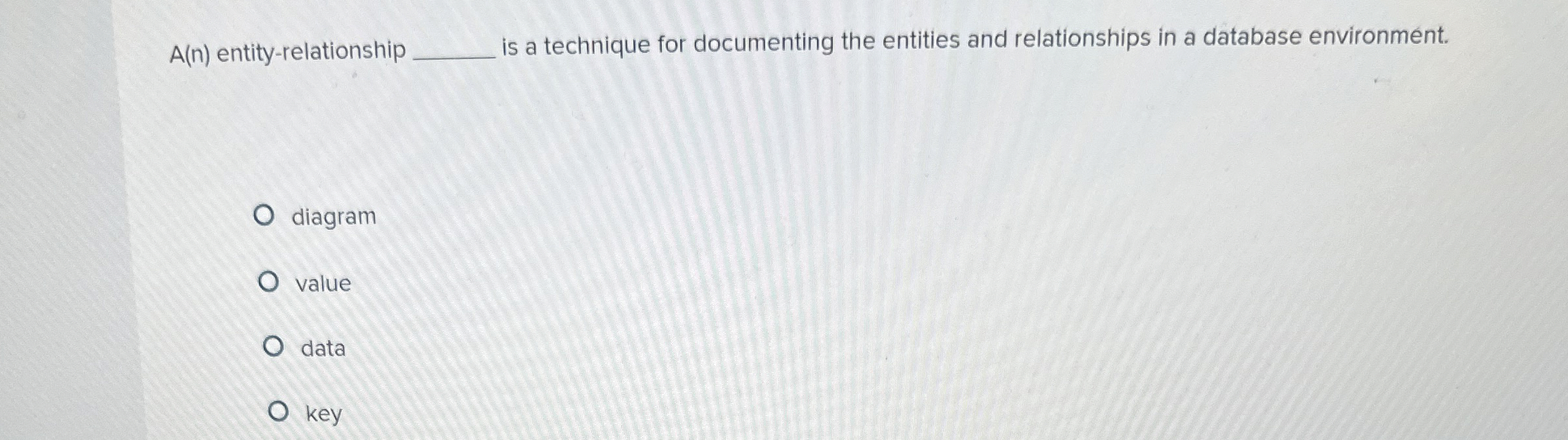 A ( n ) entity - relationship q , is a technique