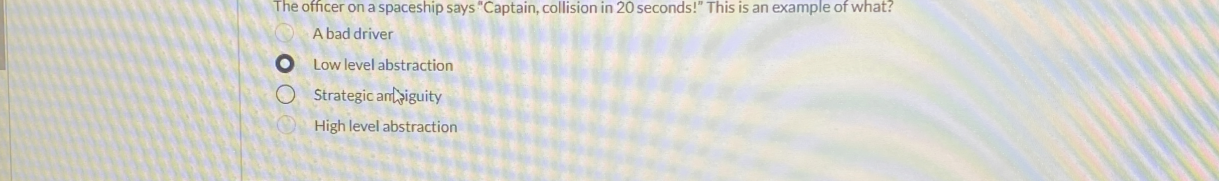 The officer on a spaceship says "Captain,