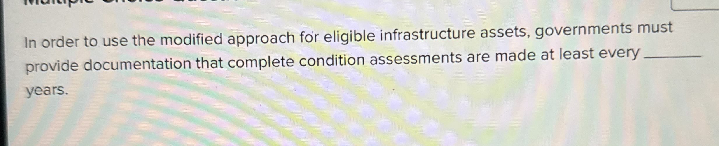 In order to use the modified approach for