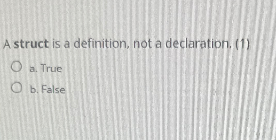 A struct is a definition, not a declaration. ( 1